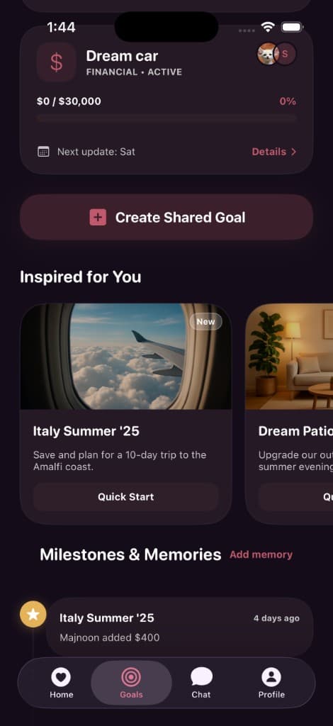 Goals — Dream car, Create Shared Goal